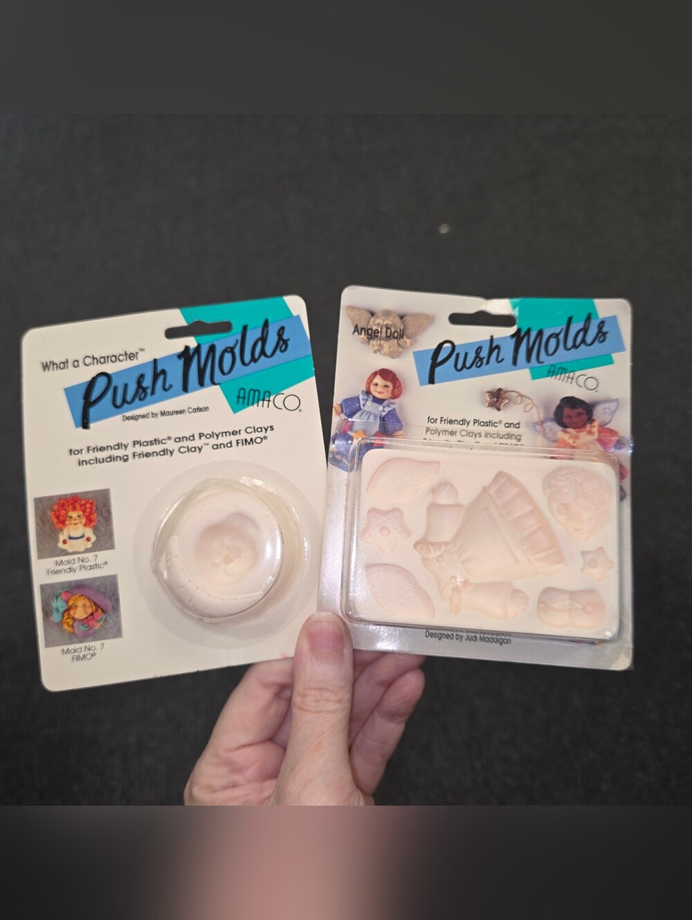 Amaco Push Mold 2 Packs New Face & Angel Doll 90s Polymer Clay